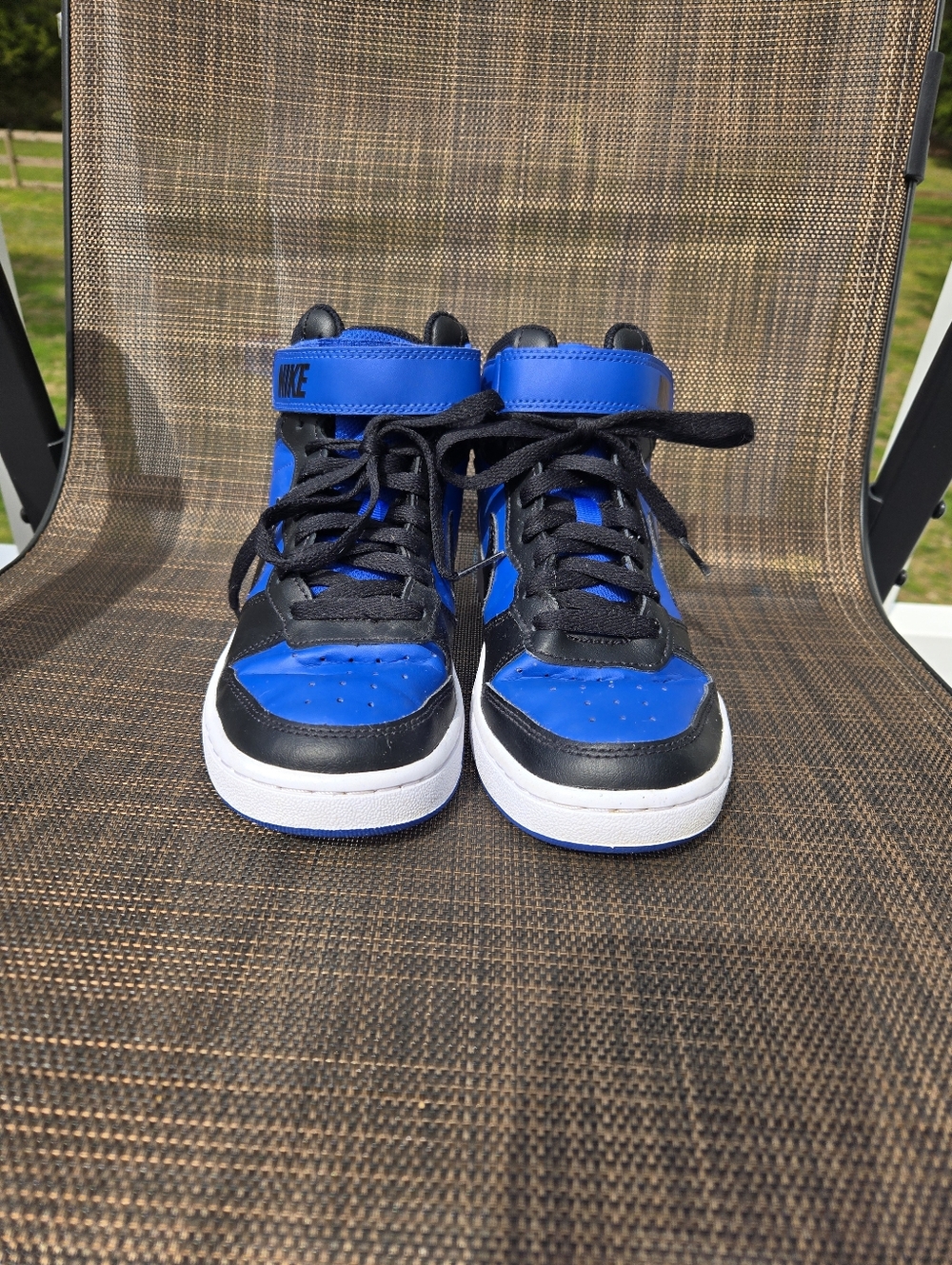 Nike Court Borough Blue and Black High-Top Sneakers Youth Size 5 - Picture 2 of 6